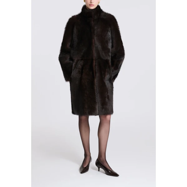Nour Hammour Blaise in Brown Sable Coat, view 3