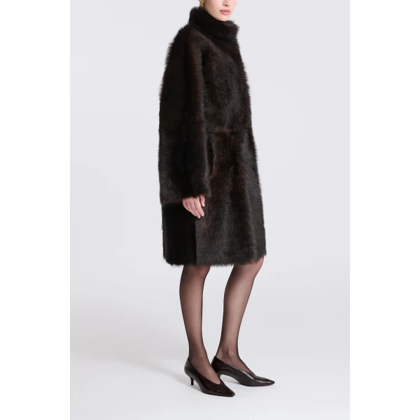 Nour Hammour Blaise in Brown Sable Coat, view 4