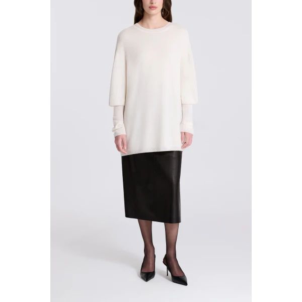 Nour Hammour Cobain in Ivory Knit, view 2