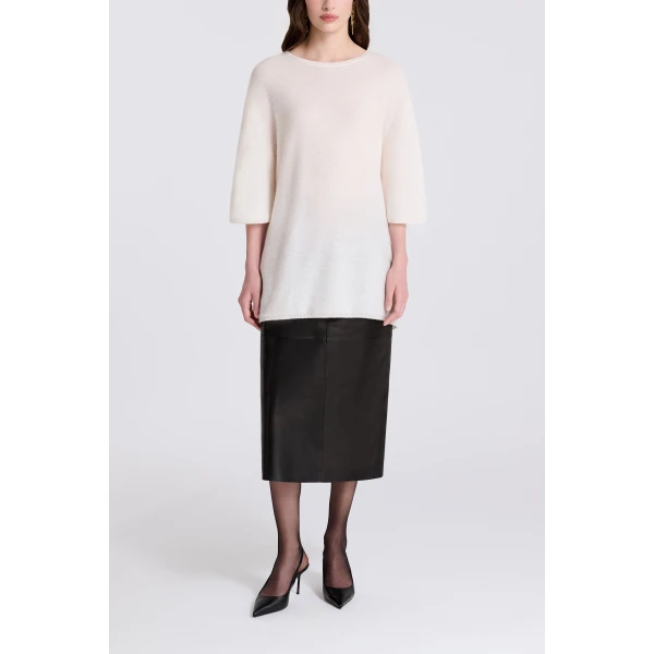 Nour Hammour Cobain in Ivory Knit, view 6