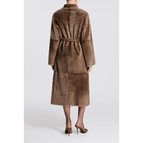 Nour Hammour Davos in Mink Toffee Coat, view 6