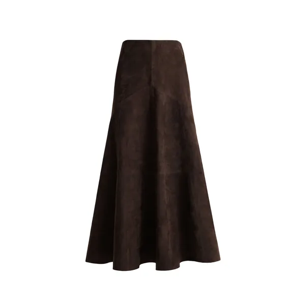 Nour Hammour Garnier in Mocha Suede Skirt