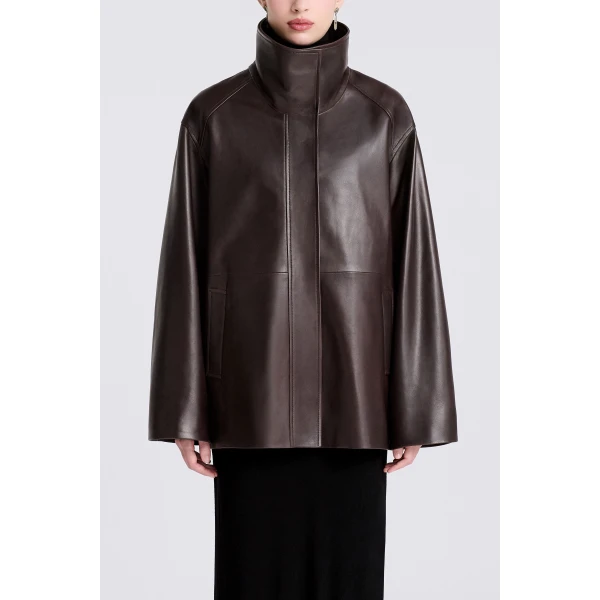 Nour Hammour Lowen in Dark Brown Jacket, view 2
