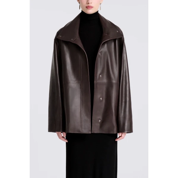 Nour Hammour Lowen in Dark Brown Jacket, view 3