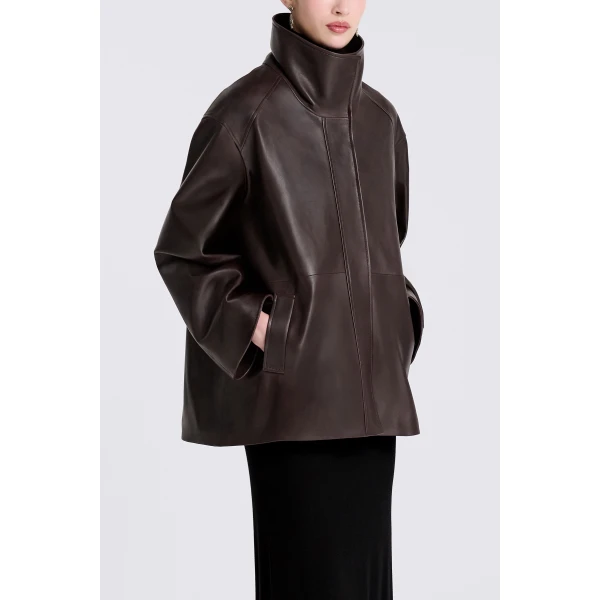Nour Hammour Lowen in Dark Brown Jacket, view 4