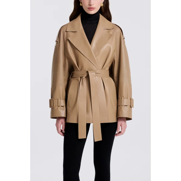 Nour Hammour Nera in Raw Camel Jacket, view 2