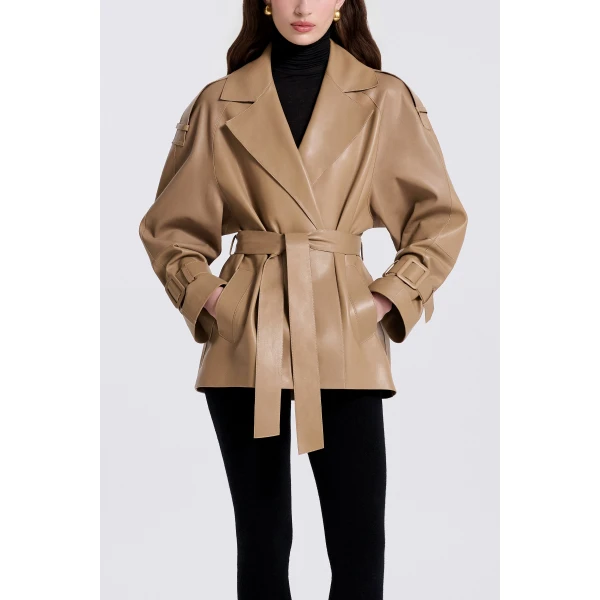Nour Hammour Nera in Raw Camel Jacket, view 3