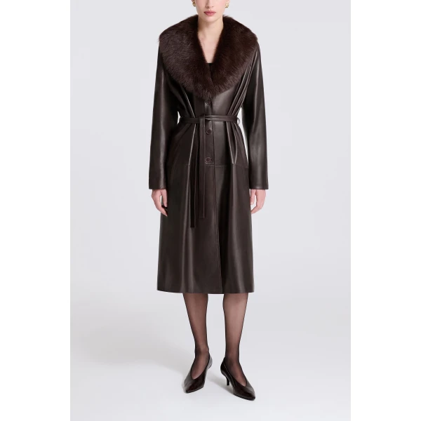 Nour Hammour Niven in Dark Brown Coat, view 2