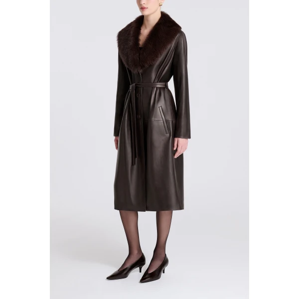 Nour Hammour Niven in Dark Brown Coat, view 3