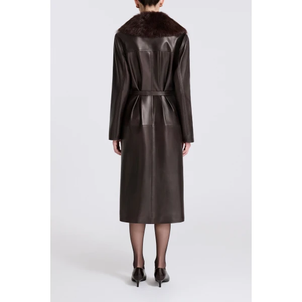 Nour Hammour Niven in Dark Brown Coat, view 4