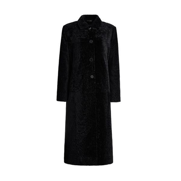 Nour Hammour Paloma in Black Astrakhan Coat