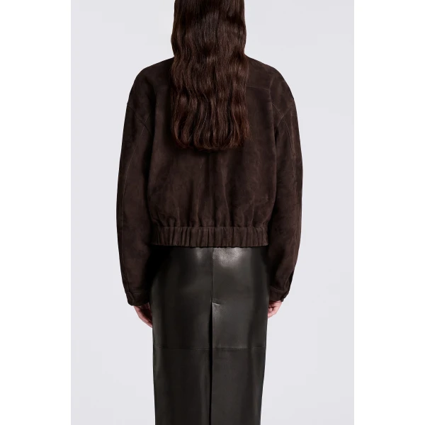 Nour Hammour Quincy in Mocha Suede Jacket, view 5