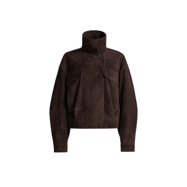 Nour Hammour Quincy in Mocha Suede Jacket