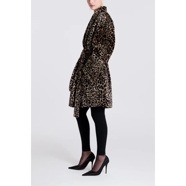 Nour Hammour Raquel in Plush Leopard Coat, view 5