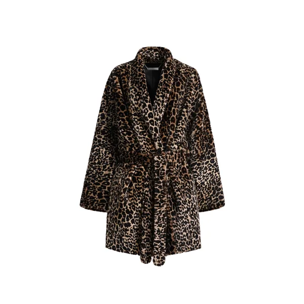 Nour Hammour Raquel in Plush Leopard Coat