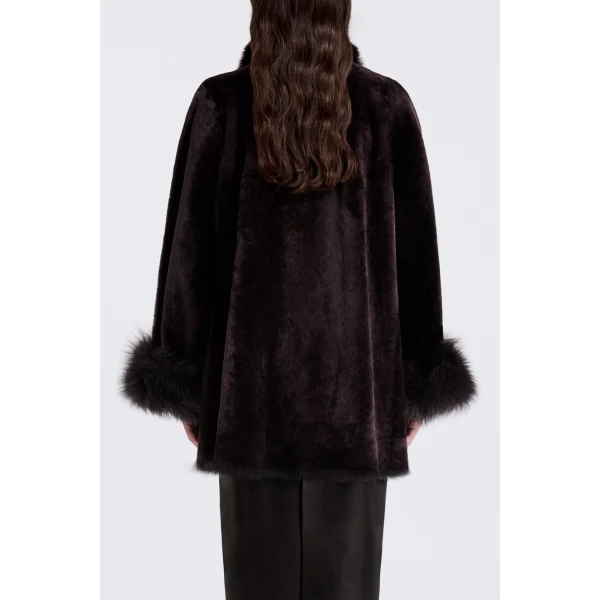 Nour Hammour Sima Midi in Rich Brown Coat, view 5