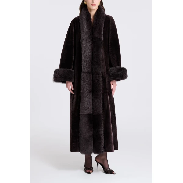 Nour Hammour Sima in Rich Brown Coat, view 2