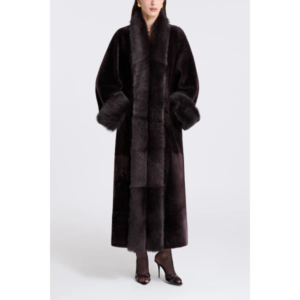 Nour Hammour Sima in Rich Brown Coat, view 3