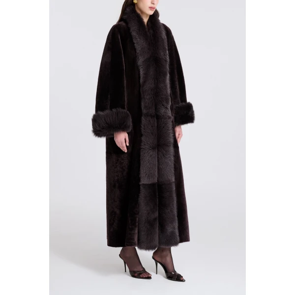 Nour Hammour Sima in Rich Brown Coat, view 4