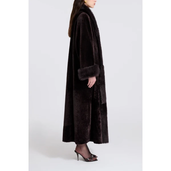 Nour Hammour Sima in Rich Brown Coat, view 5