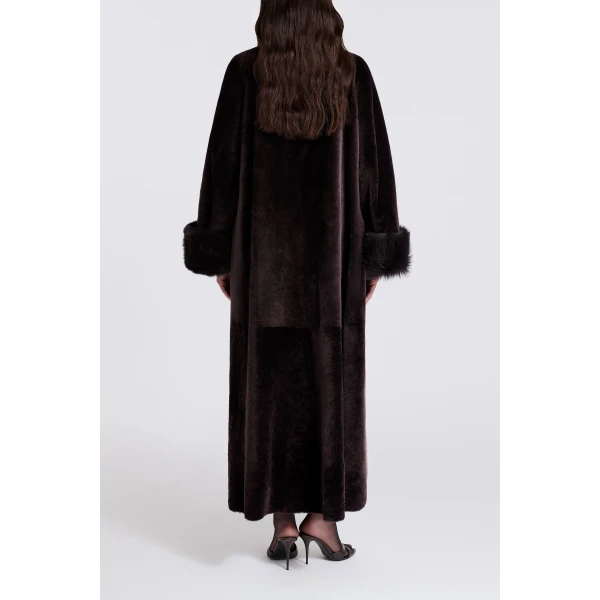 Nour Hammour Sima in Rich Brown Coat, view 6