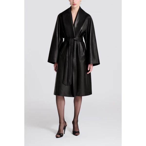 Nour Hammour Sylvie in Noir Classique Coat, view 2