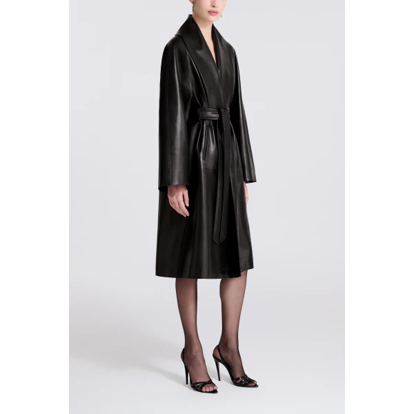 Nour Hammour Sylvie in Noir Classique Coat, view 4