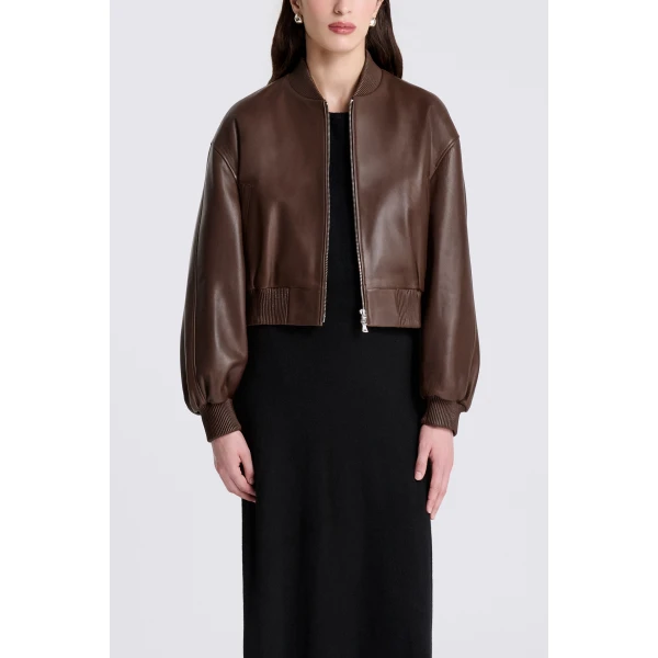 Nour Hammour Wren in Marron Glacé Jacket, view 3