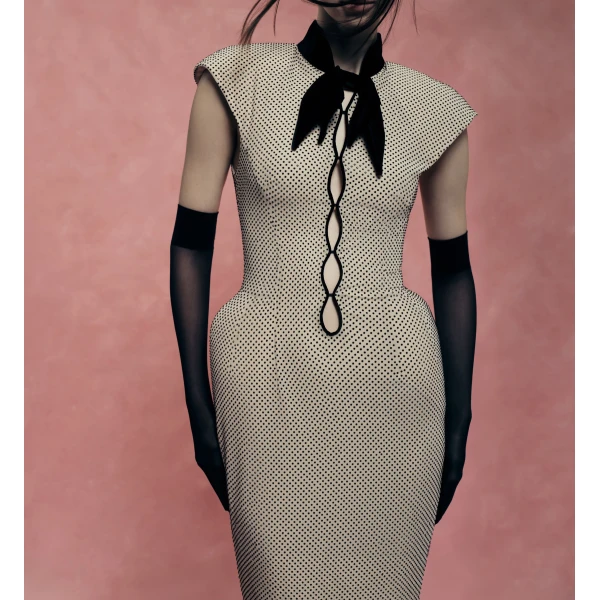 Rasario Crystal-Embellished Maxi Dress with Sculptural Pannier Panels in Beige, view 3