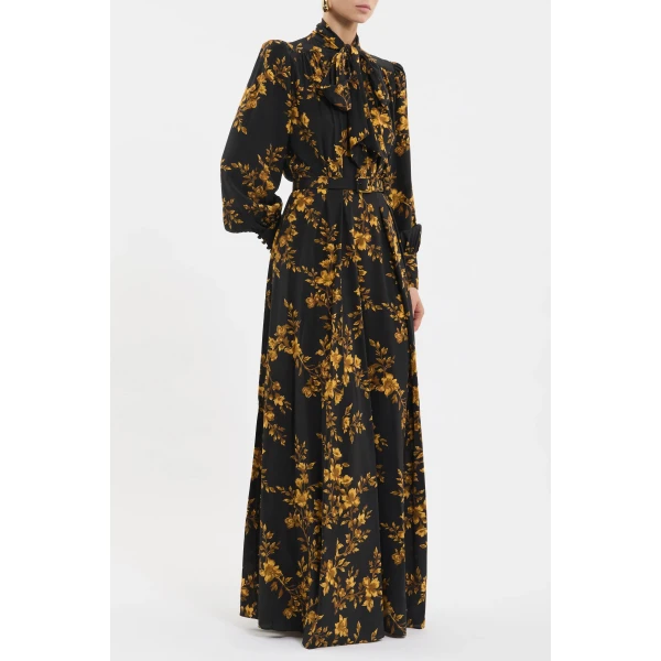 Rebecca Vallance Gilded Floral Long Sleeve Maxi Dress, view 4