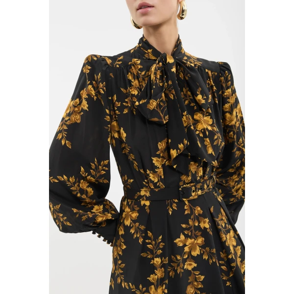 Rebecca Vallance Gilded Floral Long Sleeve Maxi Dress, view 5