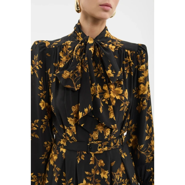 Rebecca Vallance Gilded Floral Long Sleeve Maxi Dress, view 6