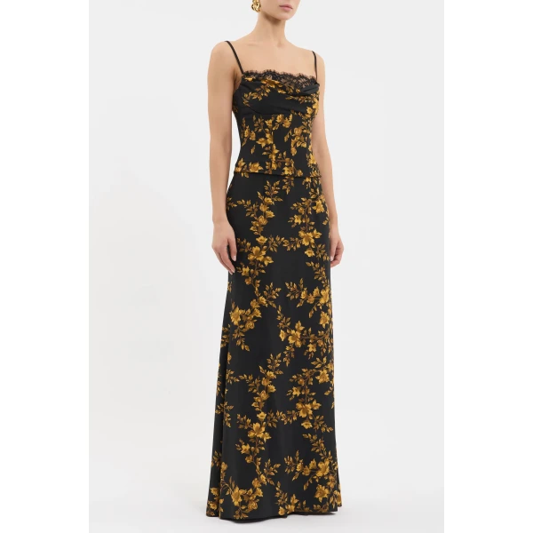 Rebecca Vallance Gilded Floral Maxi Dress, view 3