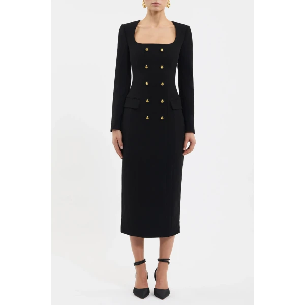 Rebecca Vallance Odilia Long Sleeve Midi Dress, view 2