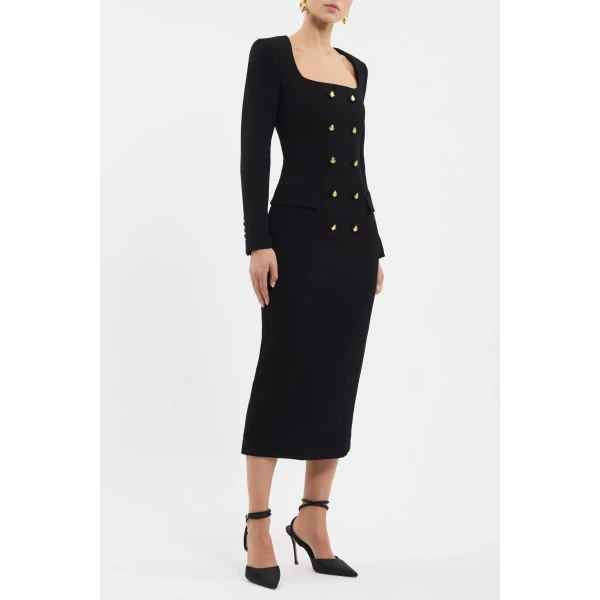 Rebecca Vallance Odilia Long Sleeve Midi Dress, view 3