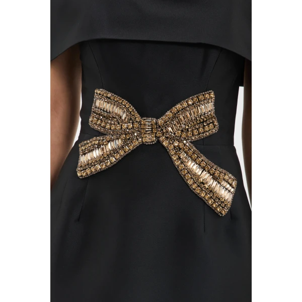 Rebecca Vallance Venus Midi Dress in Black, view 6