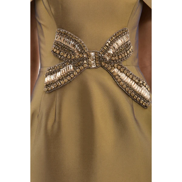 Rebecca Vallance Venus Midi Dress in Gold, view 6