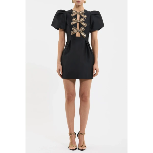 Rebecca Vallance Venus Mini Dress in Black, view 2