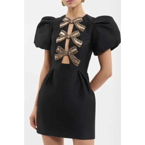 Rebecca Vallance Venus Mini Dress in Black, view 5