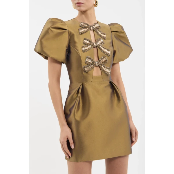 Rebecca Vallance Venus Mini Dress in Gold, view 5