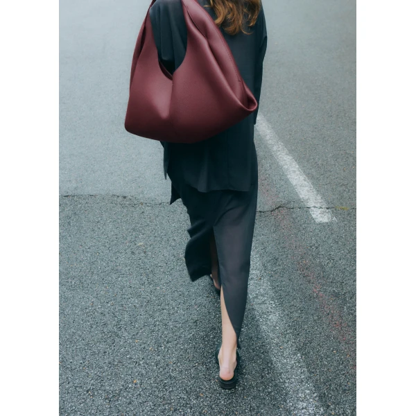 Polene Shuldo in Black Cherry Bag, view 4