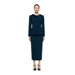 Roland Mouret Crepe Midi Skirt in Blue