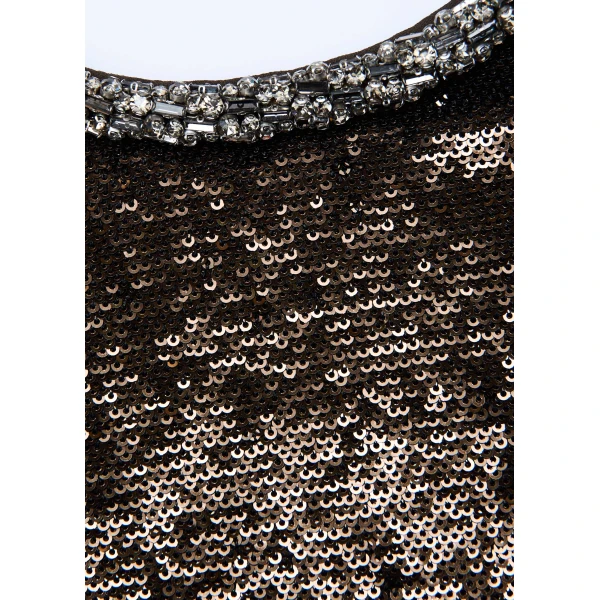 Roland Mouret Embellished Neck Sequin Gown in Dark Olive, view 5
