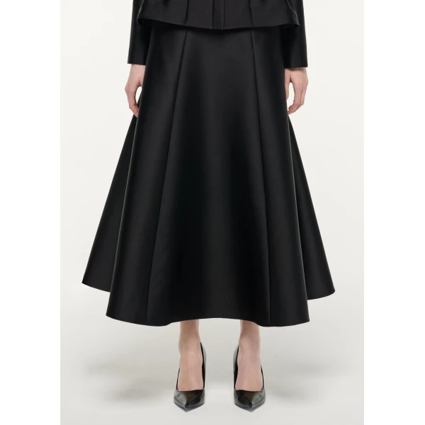 Roland Mouret Full Midi Skirt in Black, view 4