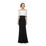 Roland Mouret Monocrome Off The Shoulder Knit Gown in Black