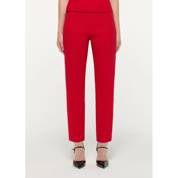 Roland Mouret Red Wool Silk Cropped Trouser, view 4