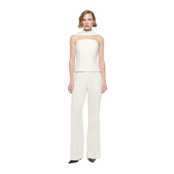 Roland Mouret Scarf Neckline Moon Top in Cream
