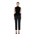 Roland Mouret Sleeveless Chenille Knit Peplum Top in Black