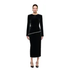 Roland Mouret Velvet Midi Skirt in Black
