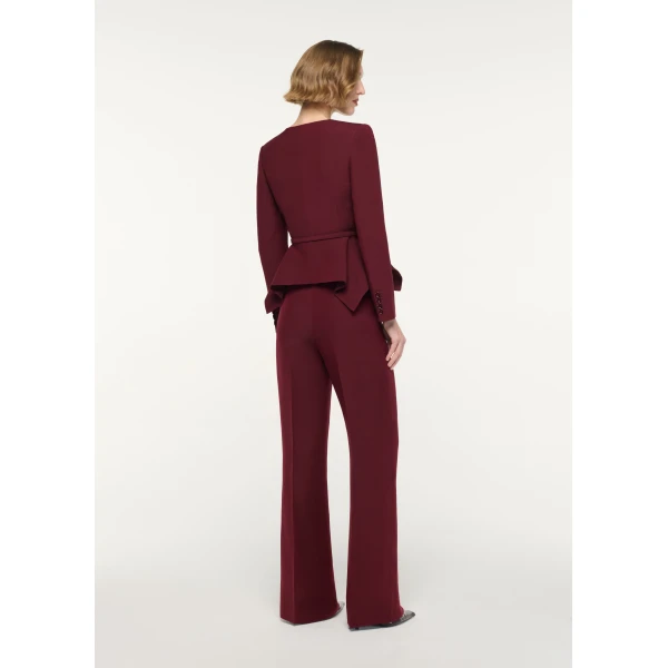 Roland Mouret Wide Fit Trouser in Burgundy, view 3